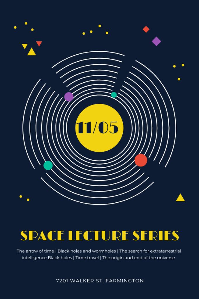 Plantilla de diseño de Space Event Announcement Space Objects System Tumblr 