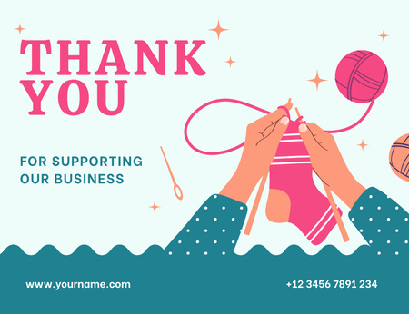 Szablon projektu Słowa podziękowania za wspieranie biznesu rzemieślniczego Thank You Card 5.5x4in Horizontal