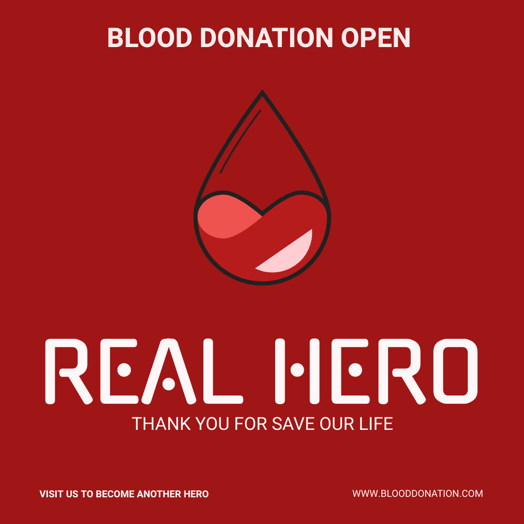 Szablon projektu Blood Donation Motivation Instagram