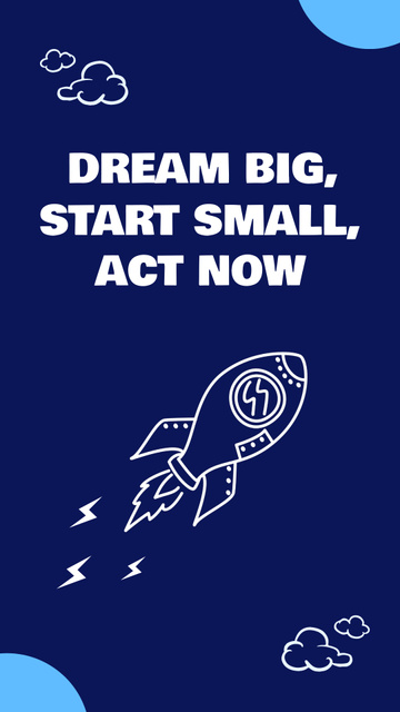 Plantilla de diseño de Motivational Quote About Aspiration With Rocket Instagram Video Story 