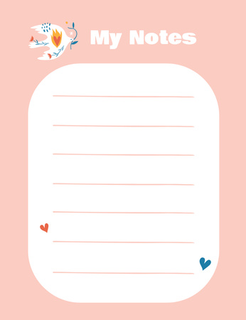 Daily Tasks List with Dove Holding Olive Branch Notepad 107x139mm – шаблон для дизайну