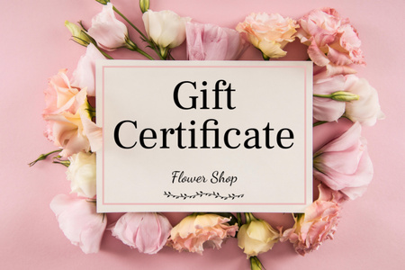 Flower Shop Services Offer Gift Certificate Design Template