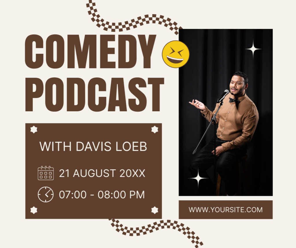 Stand-up Show and Comedy Podcast Ad Facebook Πρότυπο σχεδίασης
