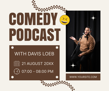 Stand-up Show and Comedy Podcast Ad Facebook Design Template