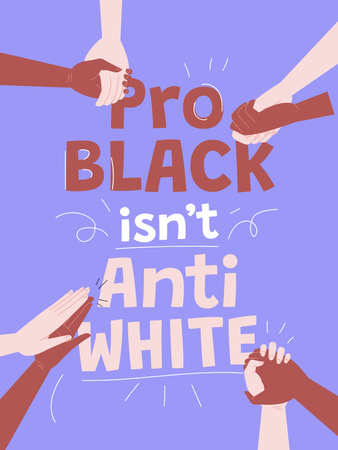 Multiracial People holding Hands Poster US – шаблон для дизайна