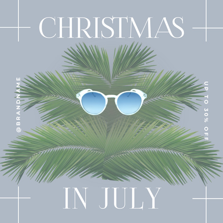 Template di design Christmas in July Fashion Sale Offer in Beige Instagram