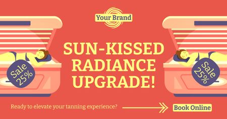 Radiant Tan in the Studio with Modern Equipment Facebook AD Design Template