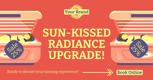 Radiant Tan in the Studio with Modern Equipment Facebook AD – шаблон для дизайну