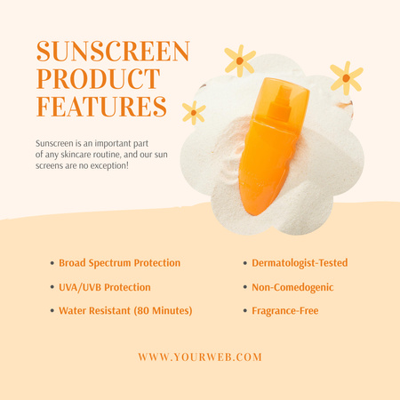 Platilla de diseño Summer Sunscreen Features Instagram
