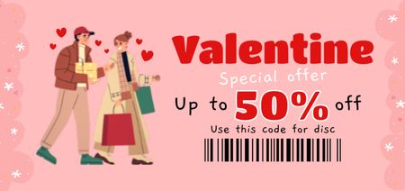 Designvorlage Romantic Shopping Discounts for Couples in Love für Coupon Din Large