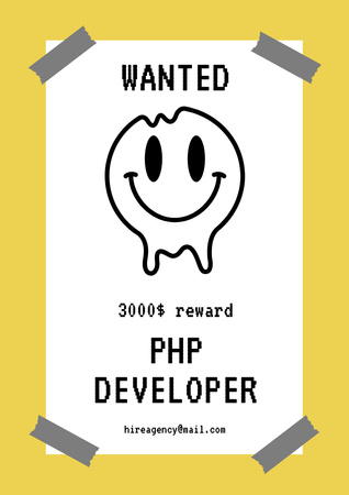 Vacancy Ad with Cute Emoji Poster A3 Design Template