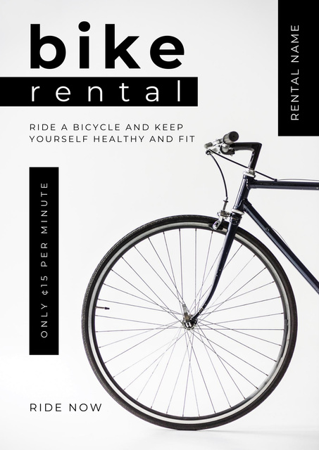 Bike Rental Discount Poster Tasarım Şablonu