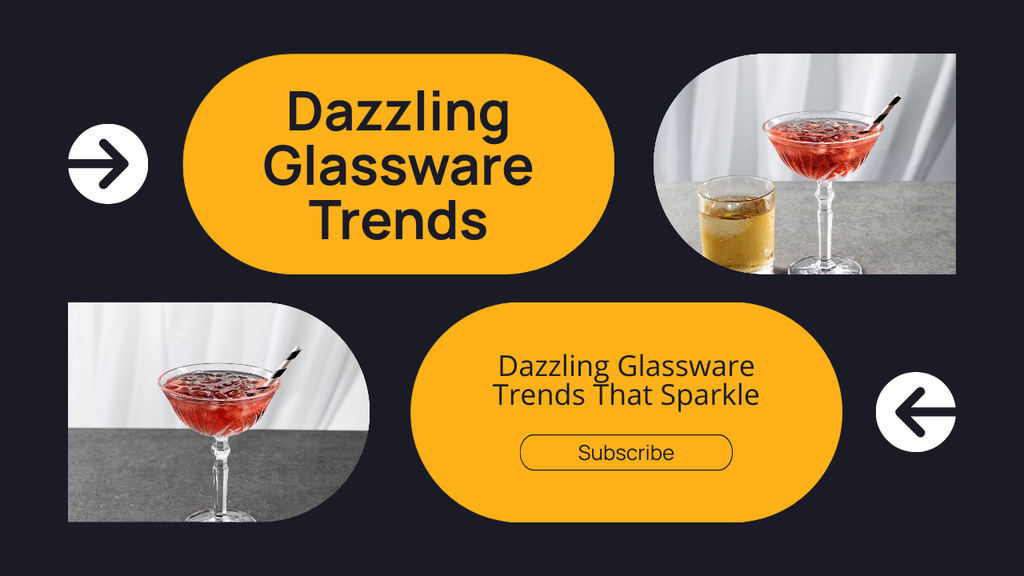 Designvorlage Vlog Episode About Dazzling Glassware Trends für Youtube Thumbnail