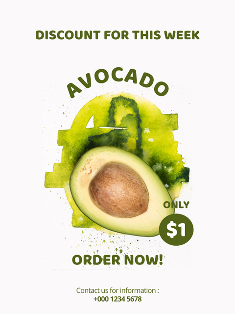 Weekly Discount For Avocado Poster US Πρότυπο σχεδίασης