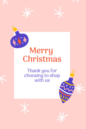 Warm Christmas Wishes and Thanks for Choosing Us Postcard 4x6in Vertical Šablona návrhu