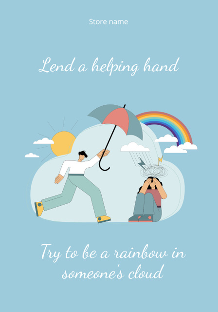 Motivation of Lending Helping Hand Poster 28x40in Design Template