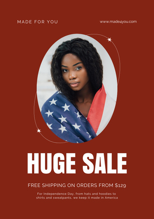 Platilla de diseño Huge Sale on USA Independence Day Poster