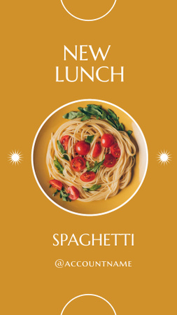 Tasty Spaghetti with Tomatoes Instagram Story Modelo de Design
