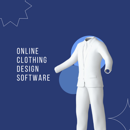 Online Clothing Designer Services Offer Square 65x65mm Šablona návrhu