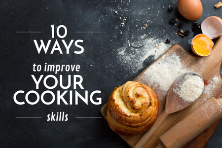 Szablon projektu Cooking Skills Tips with Baked Bun Flyer 4x6in Horizontal