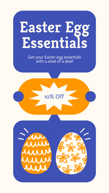 Easter Egg Essentials Promo with Illustration Instagram Story tervezősablon