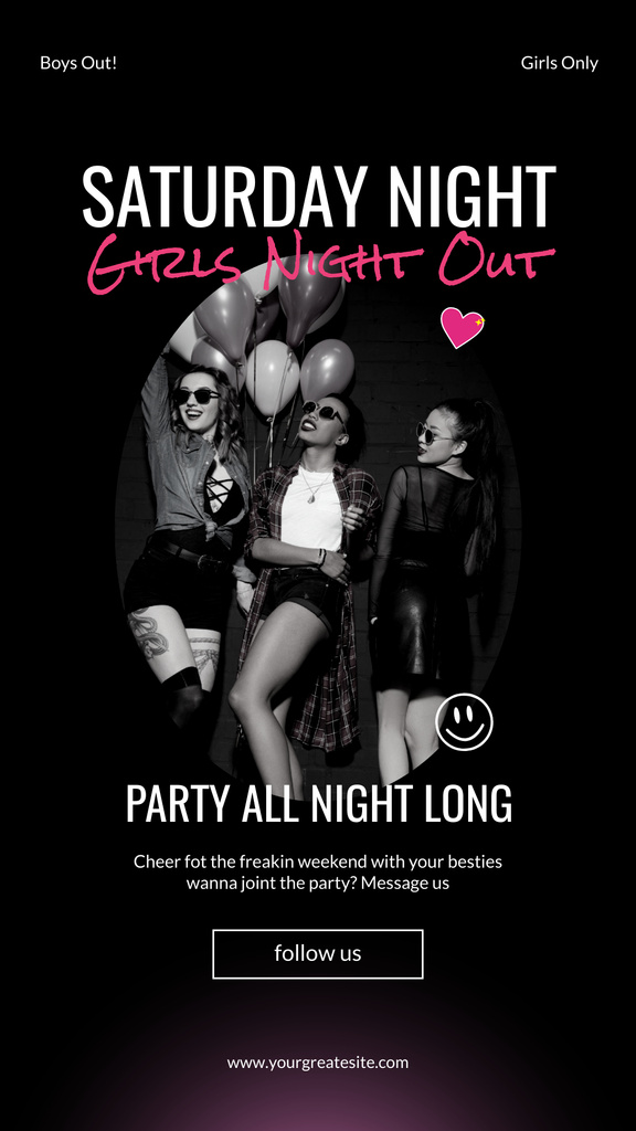 Saturday Party Night for Girl Instagram Story – шаблон для дизайна