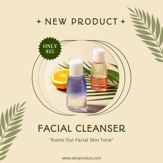Ontwerpsjabloon van Instagram van New Facial Cleansers