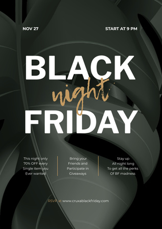 Template di design Black Friday night sale Poster