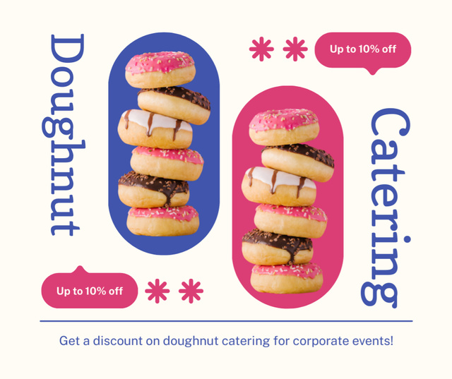 Doughnut Catering Services Special Offer Facebook tervezősablon