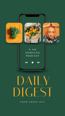 Healthy Lifestyle Podcast Topic Announcement Instagram Video Story Design Template