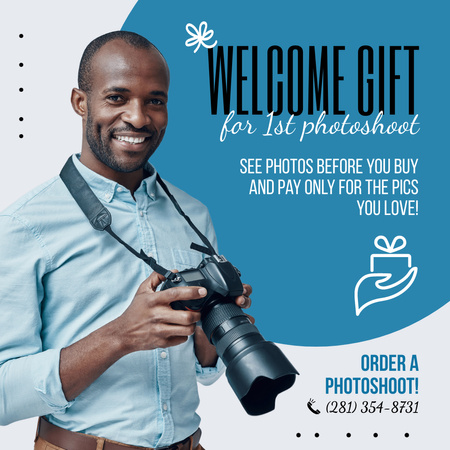 First Photoshoot Order As Gift Proposal Animated Post Design Template