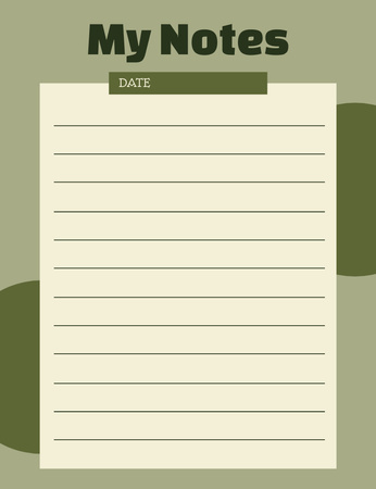 Daily Goals Planner in Green Notepad 107x139mm Design Template