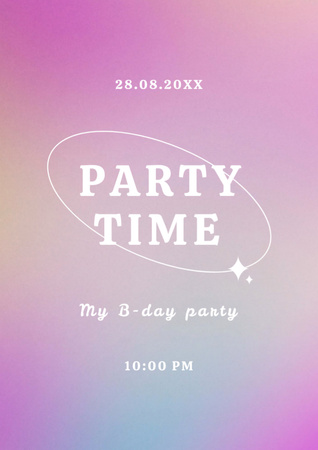 Party announcement on gradient background Flyer A4 Design Template