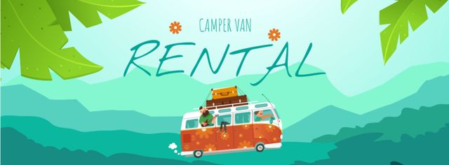 Ontwerpsjabloon van Facebook cover van Camper Van Rental Offer
