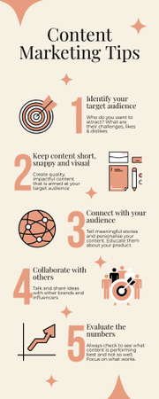 Platilla de diseño Awesome Content Marketing Tips In Steps Infographic