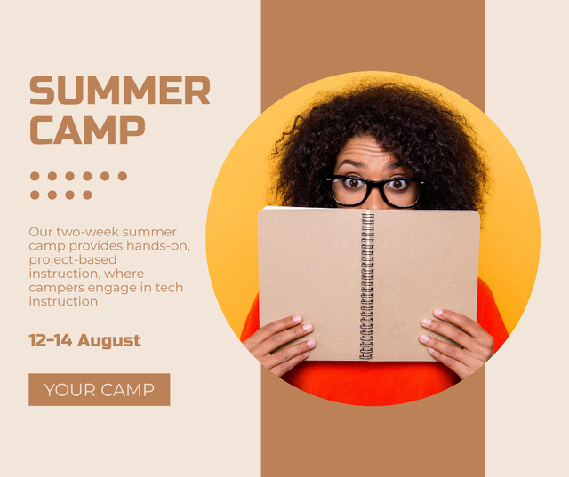Courses in Summer Camp Ad Facebookデザインテンプレート