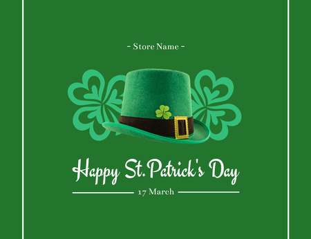 Happy and Lucky St. Patrick's Day Thank You Card 5.5x4in Horizontal Šablona návrhu