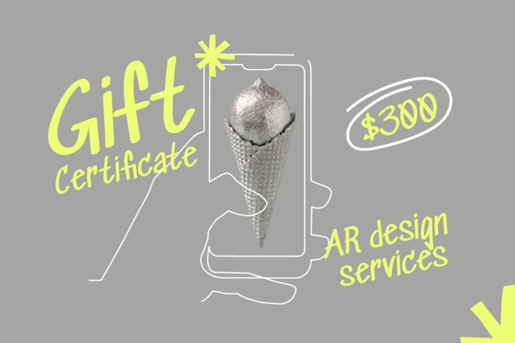 Ontwerpsjabloon van Gift Certificate van Virtual Design Services Offer