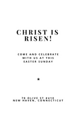 Minimalist Announcement of Easter Sunday Service with Cross