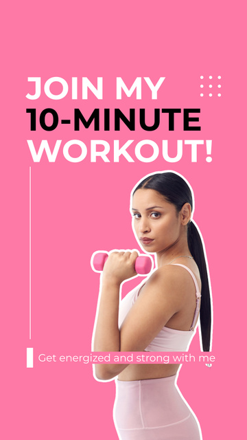 Popular On Social Media Quick Workout With Dumbbells Instagram Story Design Template