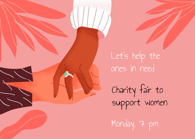 Charity Event to Support Women Announcement Postcard 5x7in Modelo de Design
