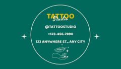 Tattoo Studio Service Offer With Hand And Feather Sketch