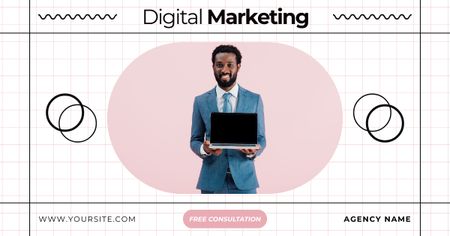 Promoção de agência de marketing digital com consultoria gratuita Facebook AD Modelo de Design