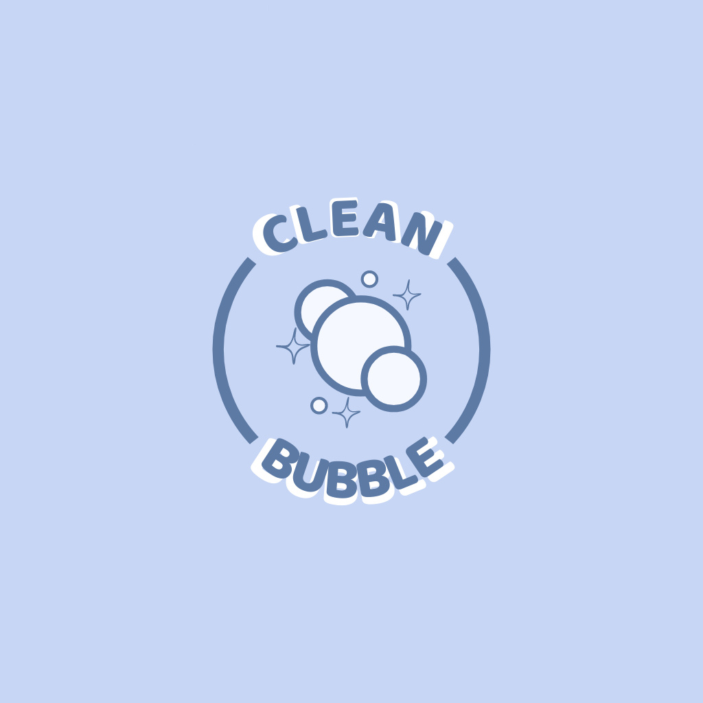 Platilla de diseño Cleaning Service Ad with Bubbles Logo