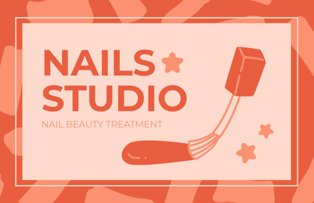 Beauty Salon Ad with Smudge of Nail Polish Business Card 85x55mm tervezősablon