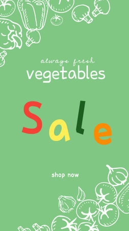 Designvorlage Fresh Vegetables Sale Offer für Instagram Story