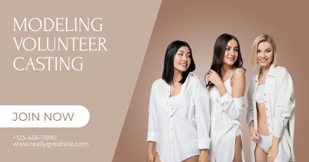 Platilla de diseño Modelling Volunteer Casting Announcement Facebook AD
