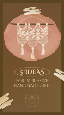 Modèle de visuel Idées de cadeaux faits à la main avec illustration - Instagram Video Story