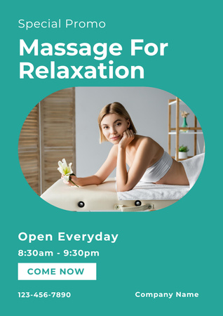Massage for Relaxation Special Offer Poster Design Template