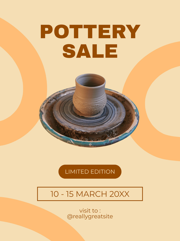Pottery and Ceramics for Sale Poster US Design Template